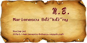 Marienescu Bökény névjegykártya